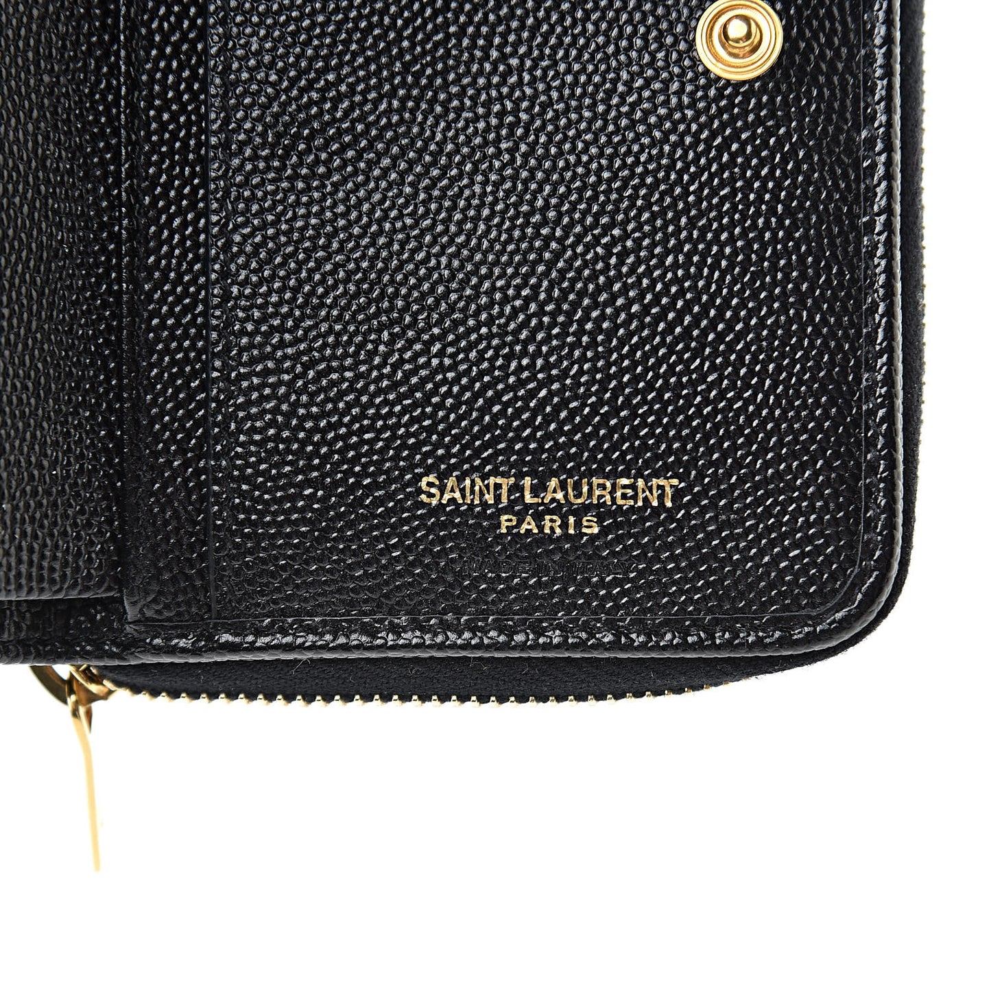 Grain De Poudre Matelasse Chevron Monogram Compact Zip Around Wallet Black