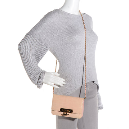 Chanel Lizard Golden Class Wallet on Chain WOC Light Pink 2 of 9