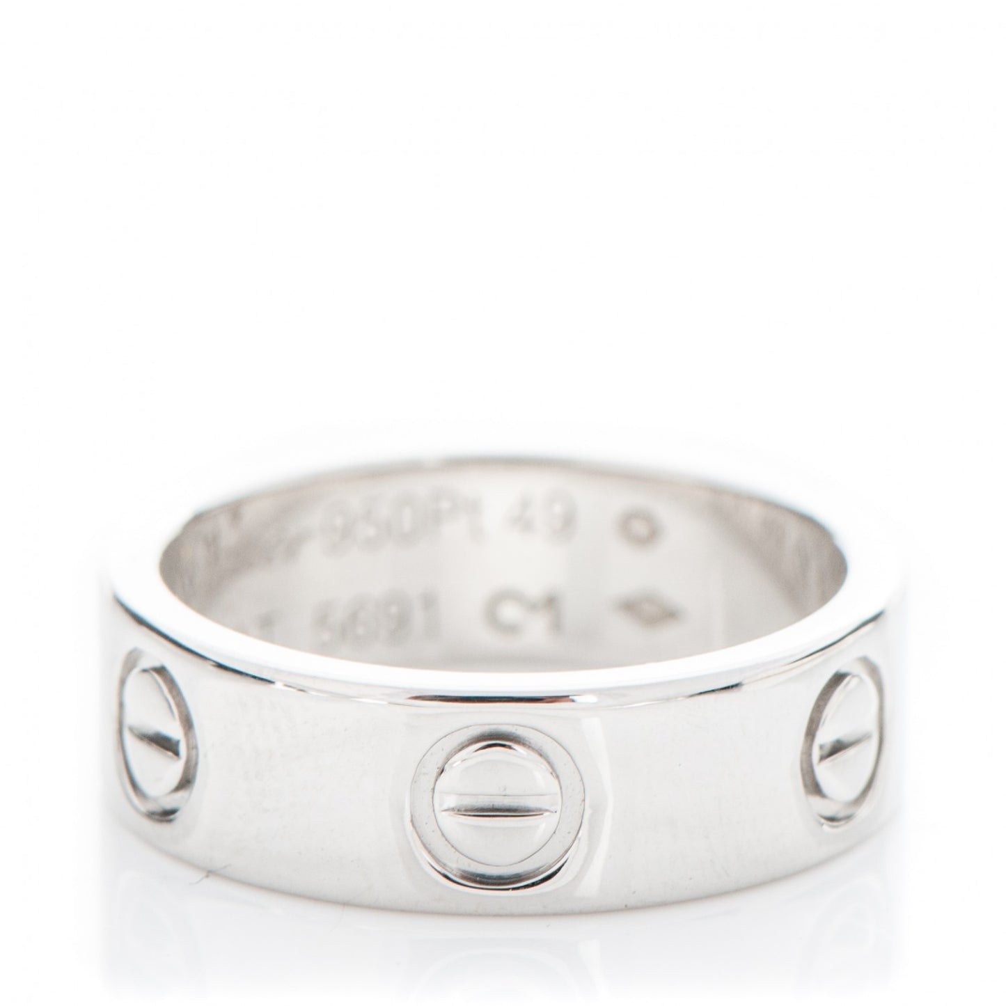 Platinum 5.5mm LOVE Ring 49 4.75