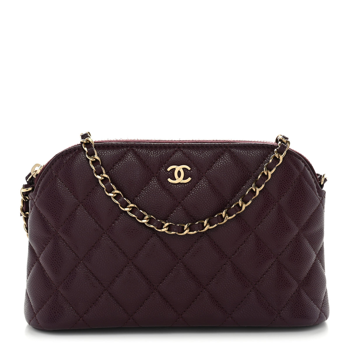 Chanel Caviar Quilted Classic Clutch With Chain Dark Burgundy 1 of 10