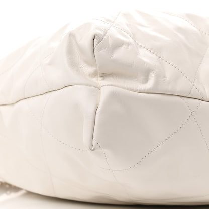Chanel Shiny Calfskin Quilted Chanel 22 White Black 11 of 12