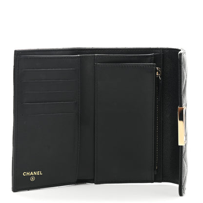 Chanel Caviar Quilted Small Golden Class Flap Wallet Black 5 of 7