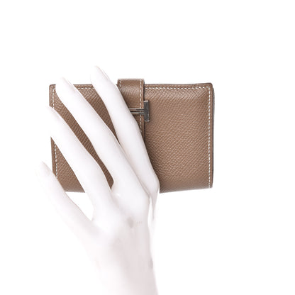 Hermes Epsom Bearn Card Holder Wallet Etoupe 2 of 8