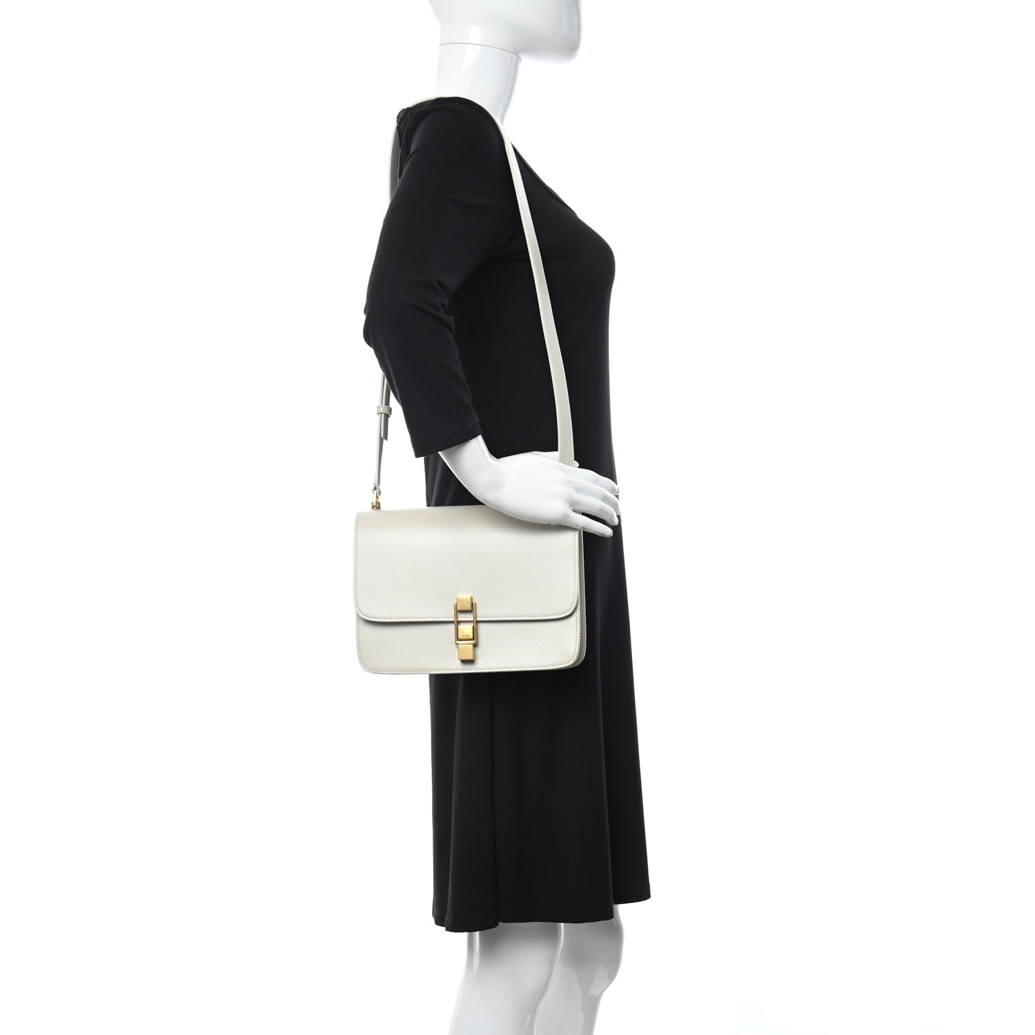 Saint Laurent Smooth Calfskin Carre Satchel Blanc Vintage 2 of 9