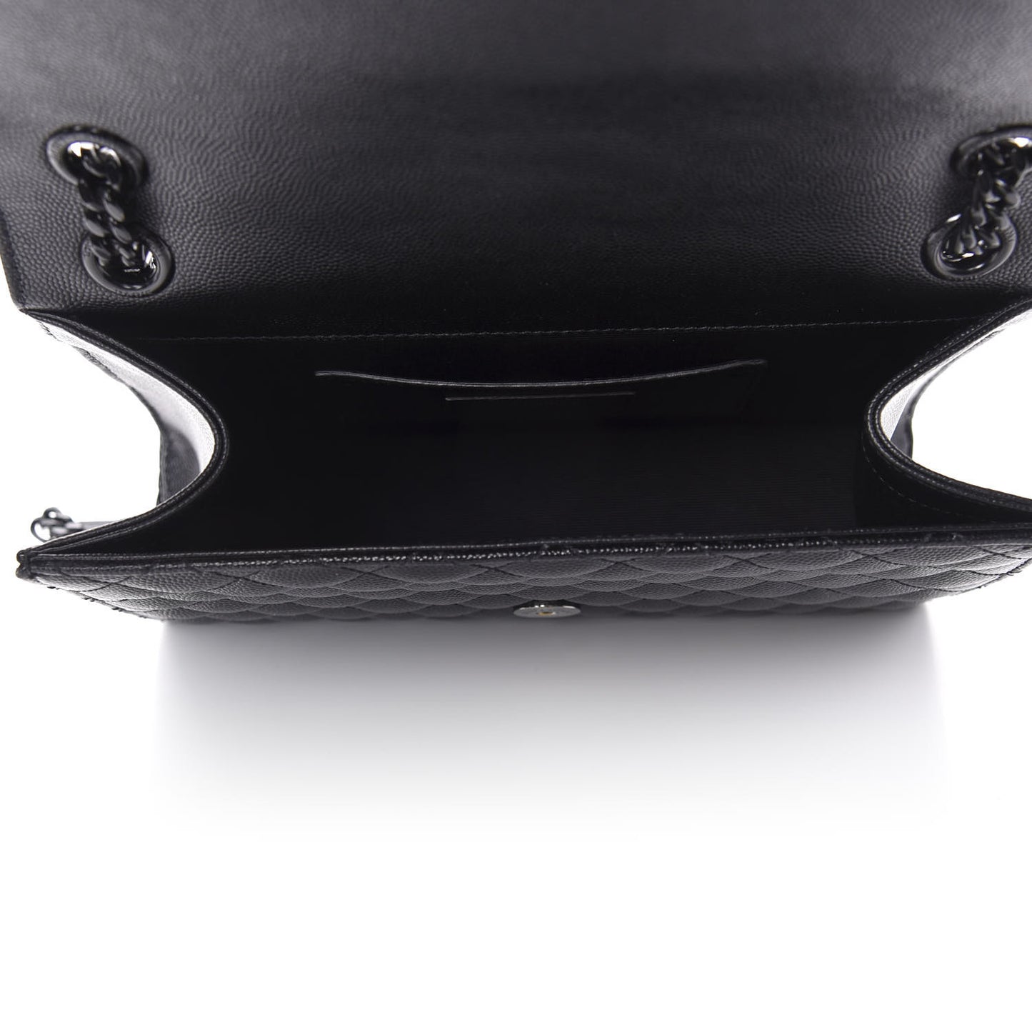 Grain De Poudre Textured Mixed Matelasse Triquilt Medium Monogram Satchel Black