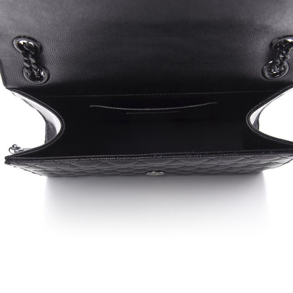 Saint Laurent Grain De Poudre Textured Mixed Matelasse Triquilt Medium Monogram Satchel Black 5 of 10
