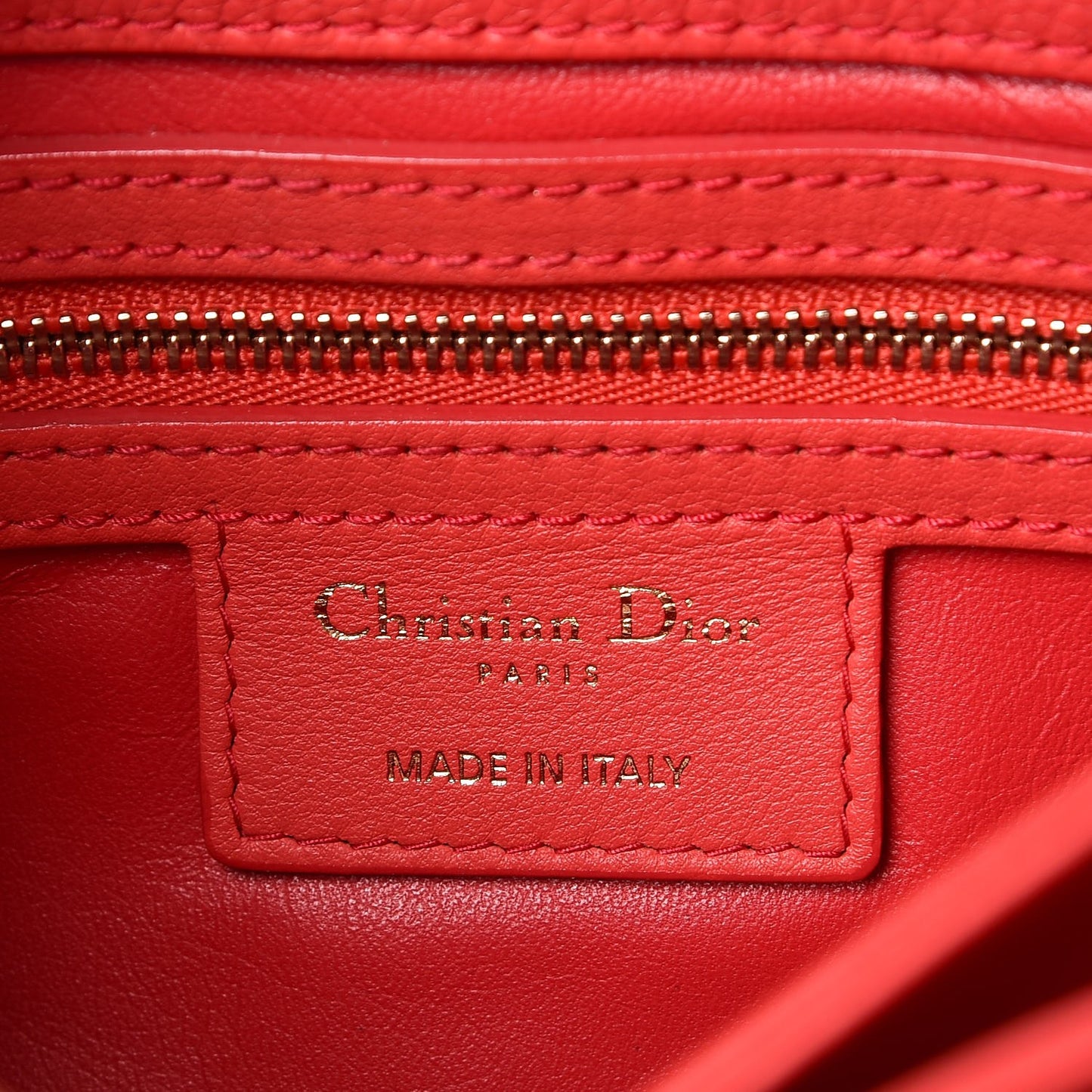 Calfskin Small Diorling Red