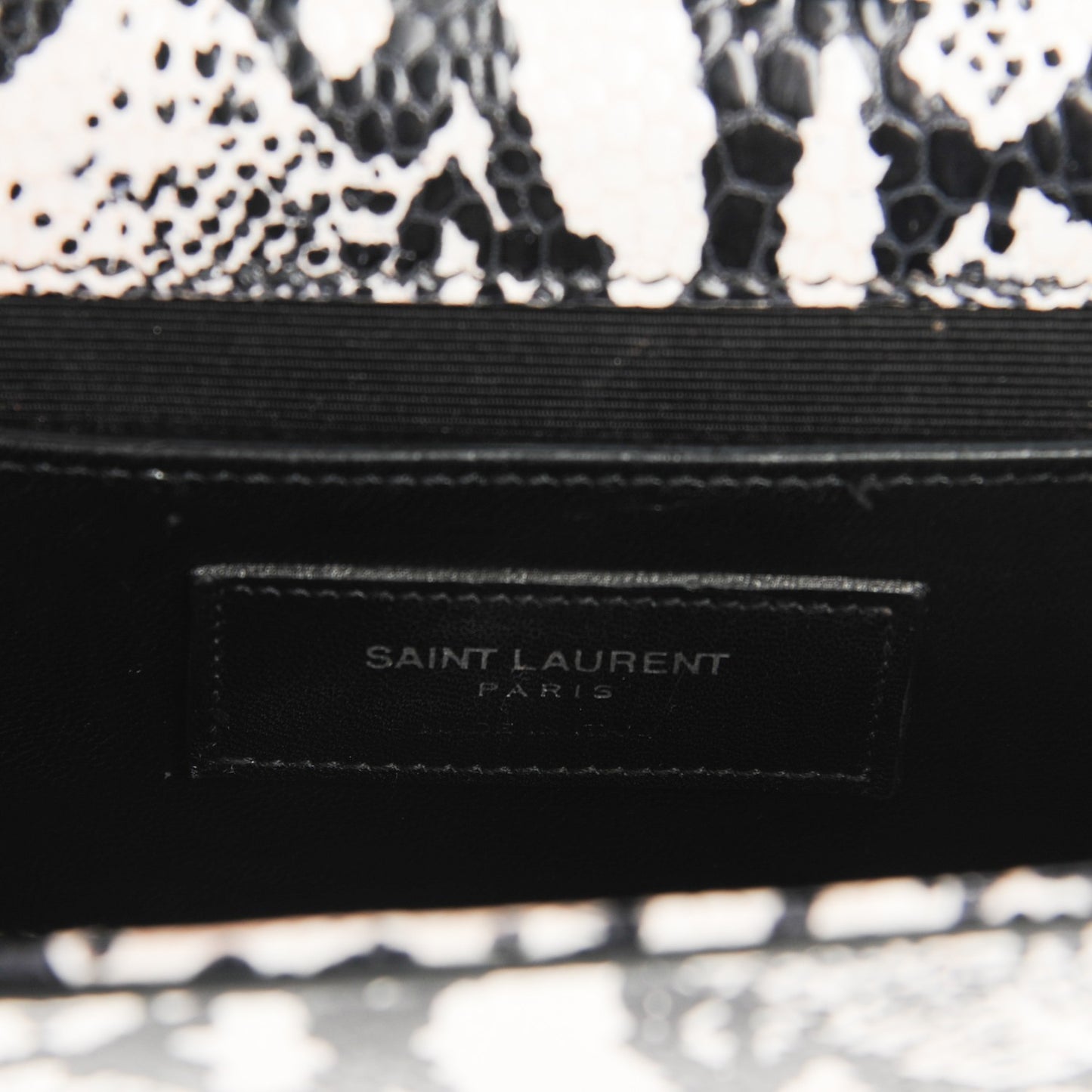 Python Small Monogram Kate Tassel Satchel Black White