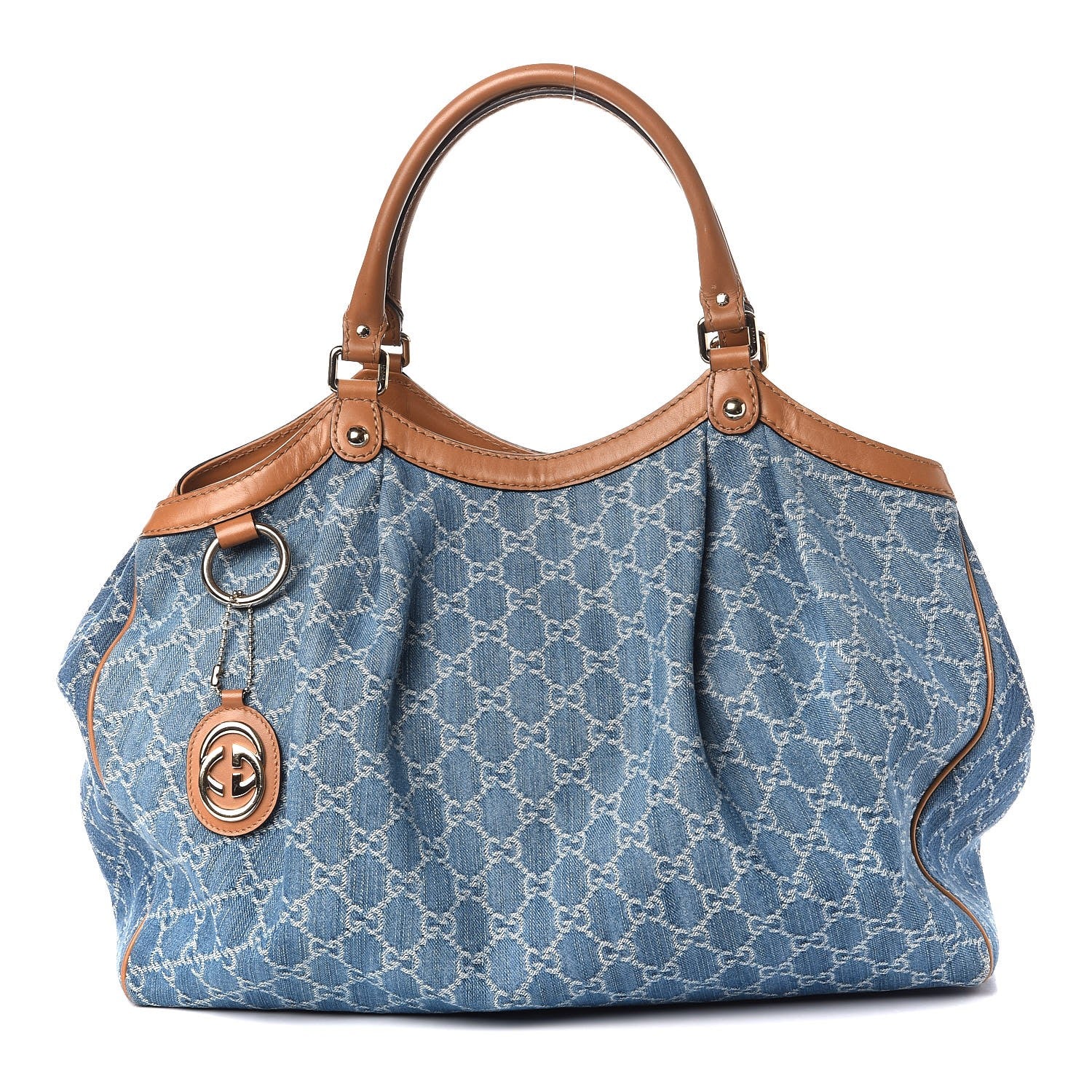 Gucci Denim Monogram Large Sukey Tote 1 of 8
