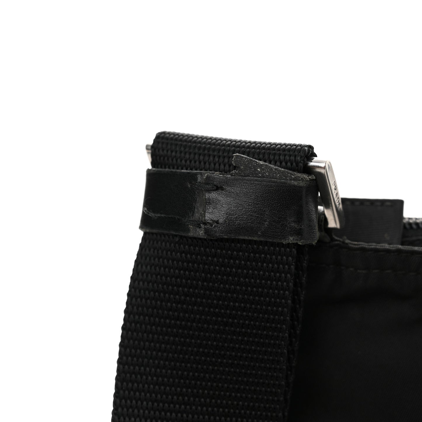 Tessuto Nylon Flat Messenger Bag Black