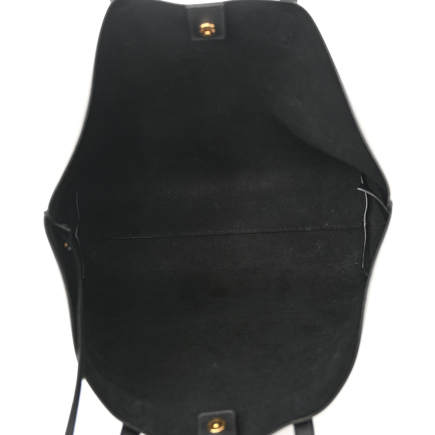 Calfskin East West Shopping Tote Black