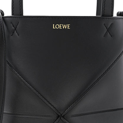 Loewe Shiny Calfskin Mini Puzzle Fold Tote Black 7 of 9