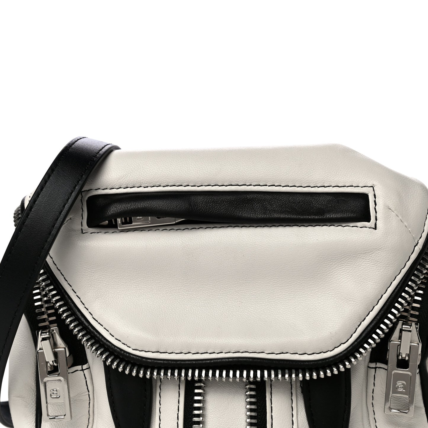 Lambskin Micro Marti Crossbody White Black