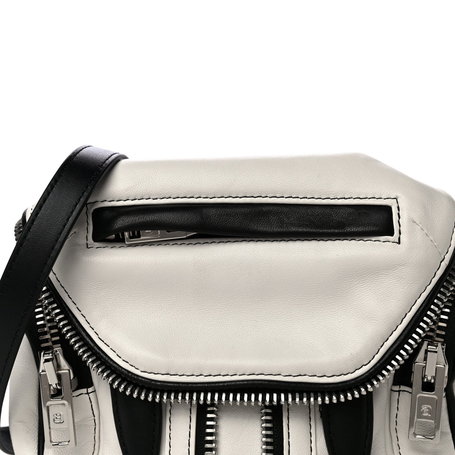 Alexander Wang Lambskin Micro Marti Crossbody White Black 8 of 10