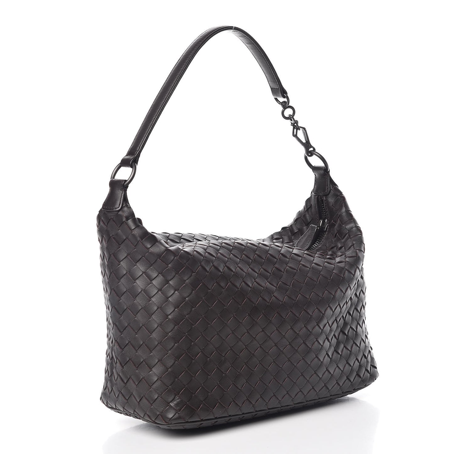 Nappa Intrecciato Small Shoulder Bag Ebano