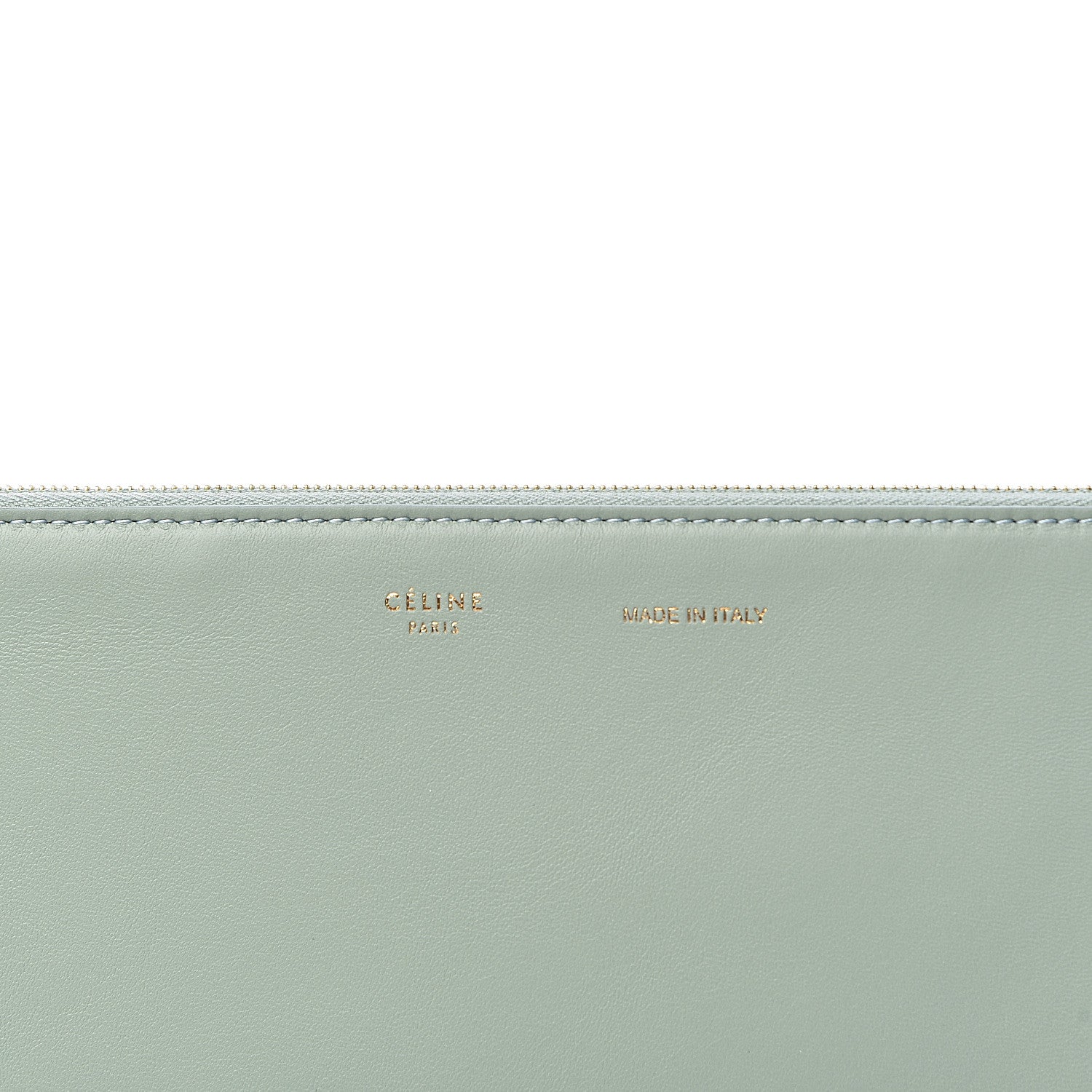 Celine Cloudy Lambskin Solo Zip Pouch Lime 8 of 10