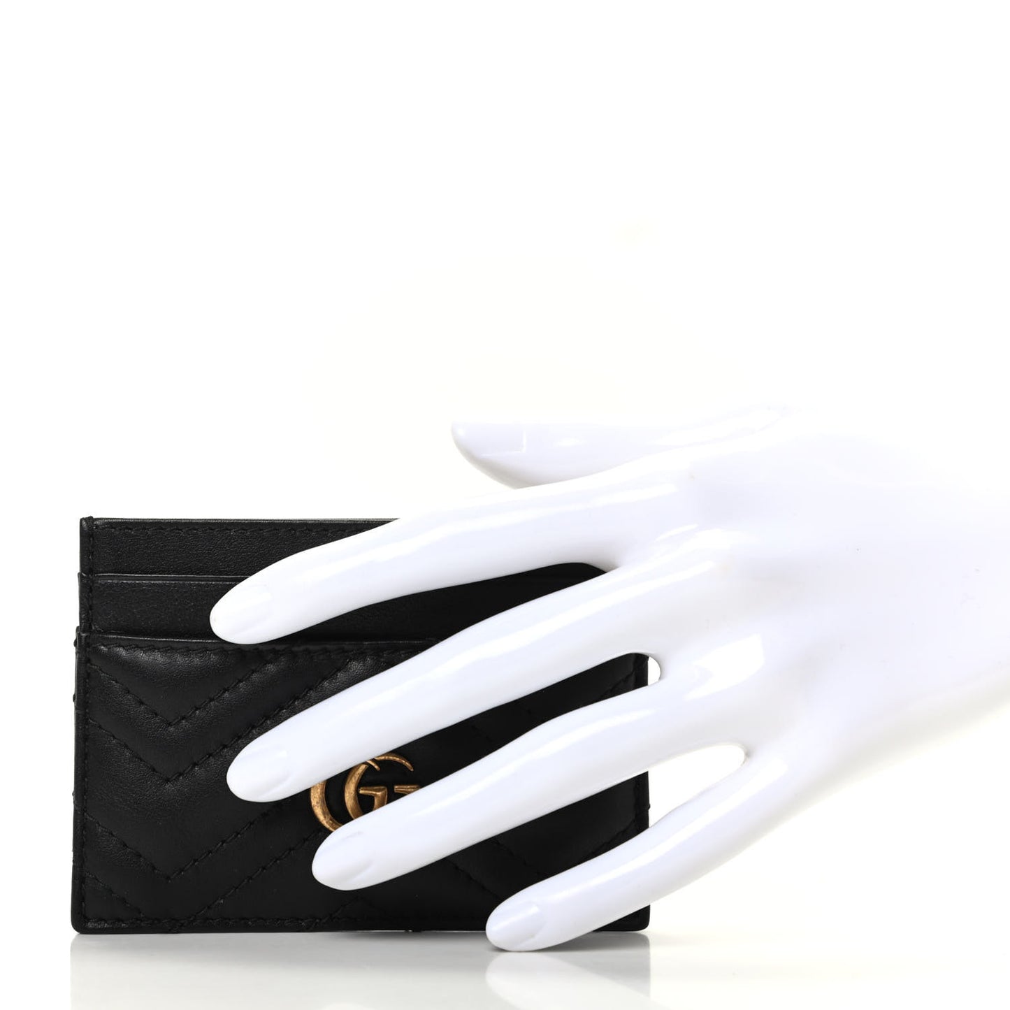 Calfskin Matelasse GG Marmont Card Holder Black