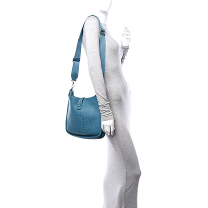 Hermes Taurillon Clemence Evelyne III PM Blue Jean 2 of 11