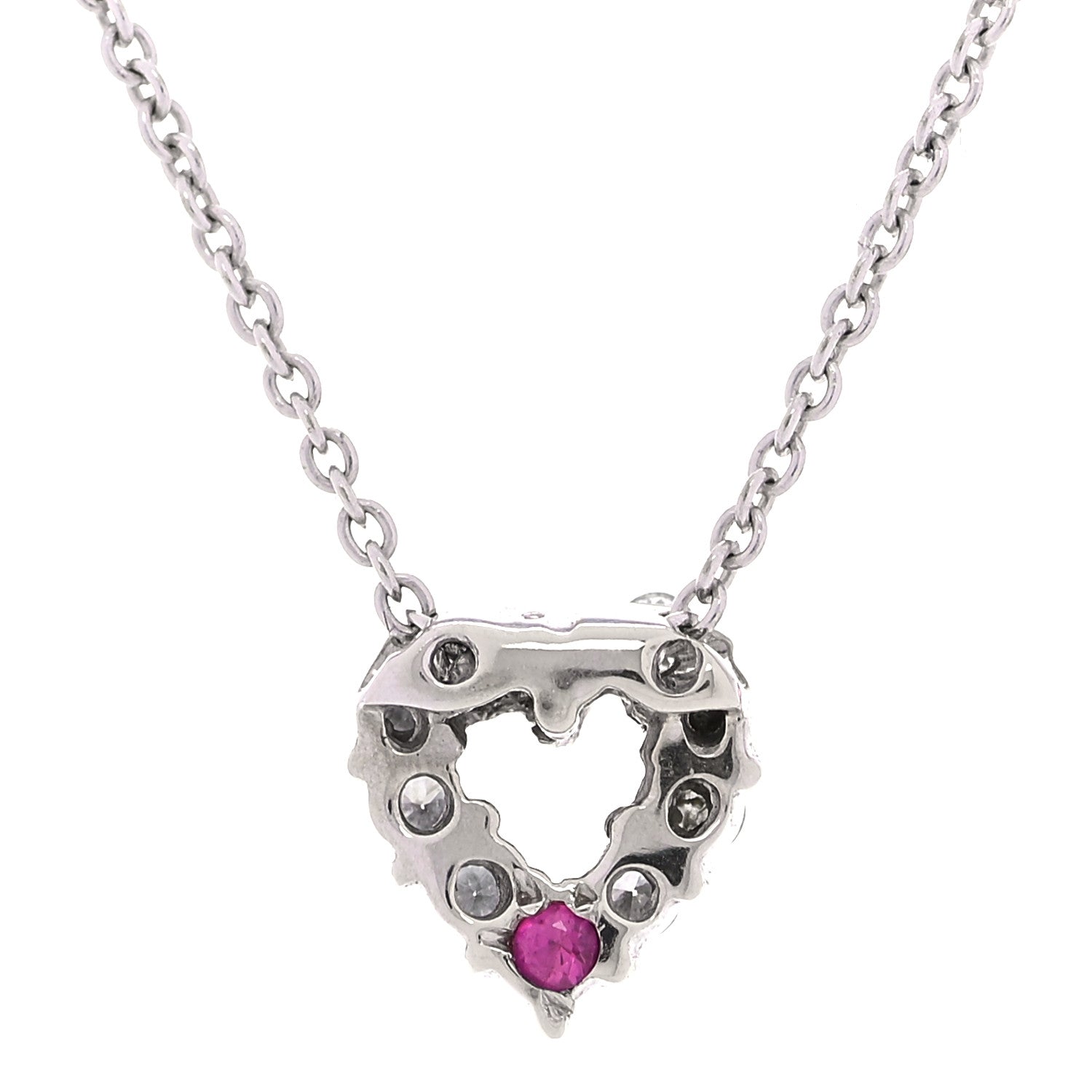 Roberto Coin 18K White Gold Diamond Tiny Treasures Heart Pendant Necklace 3 of 6