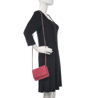Chanel Patent Quilted Wallet On Chain WOC Fuchsia 2 of 16