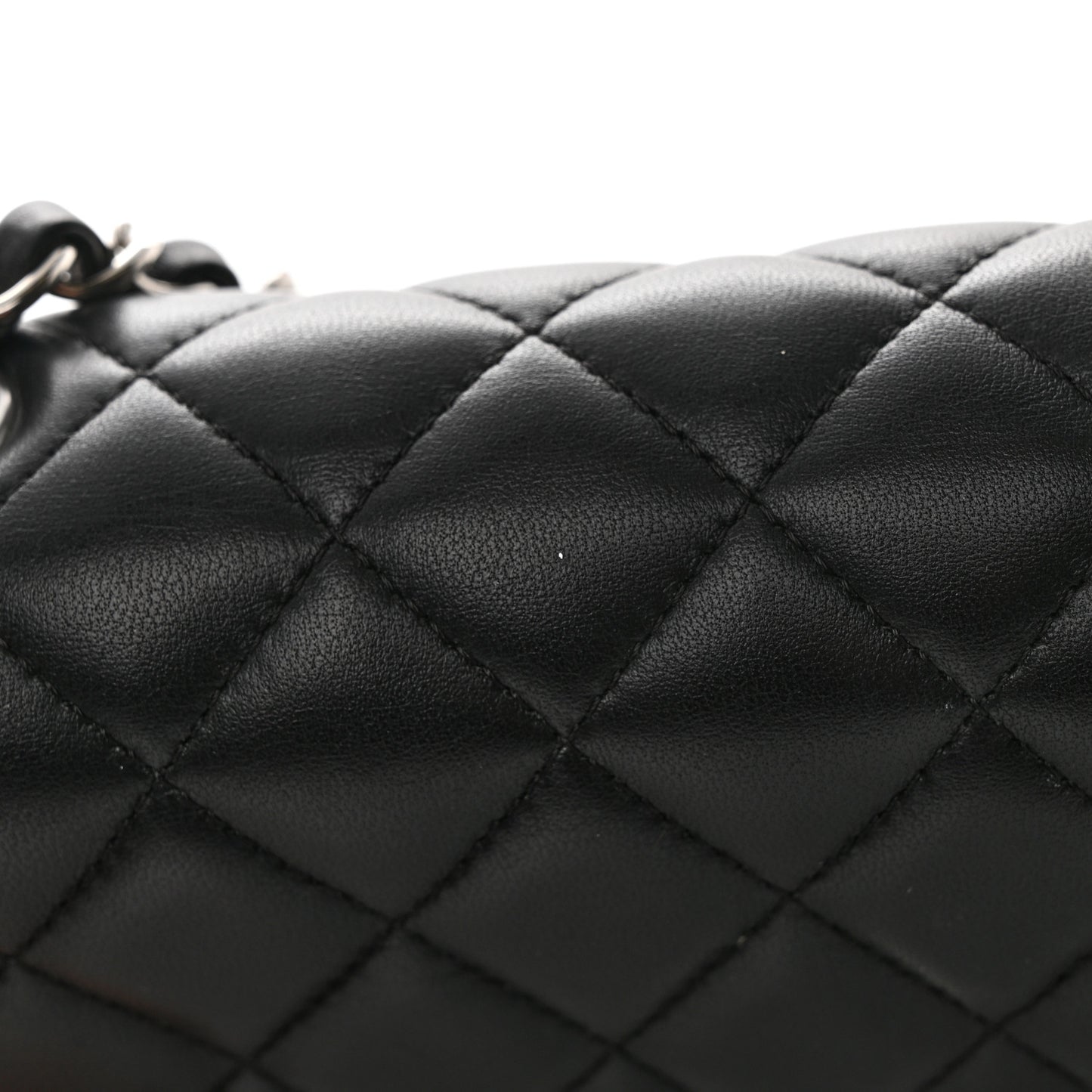 Lambskin Quilted Mini Rectangular Flap Black