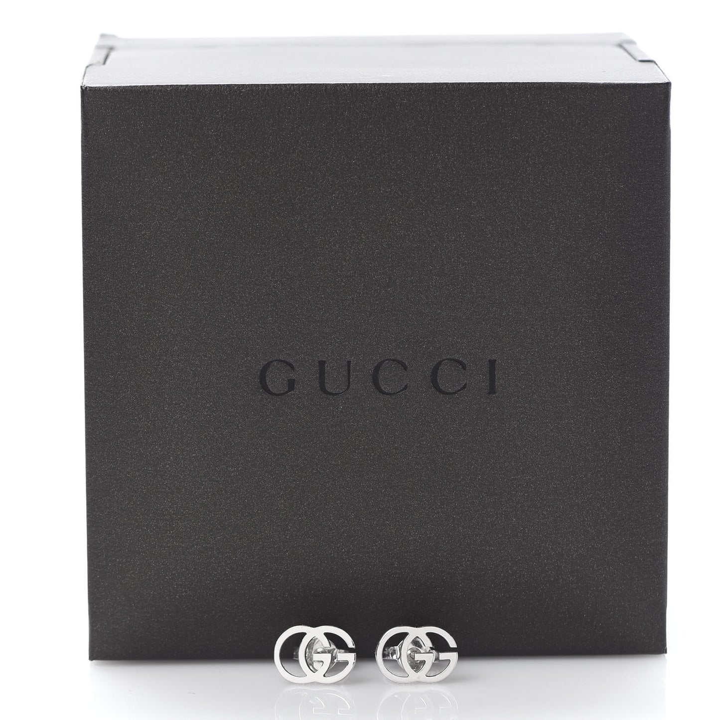 18K White Gold GG Tissue Stud Earrings