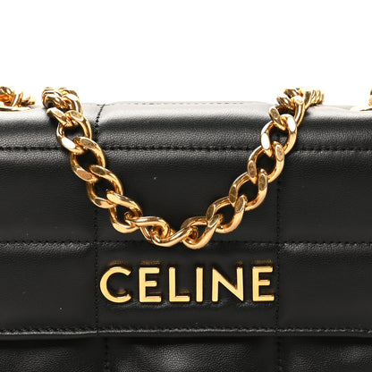 Celine Goatskin Matelasse Mini Chain Shoulder Bag  Black 7 of 9