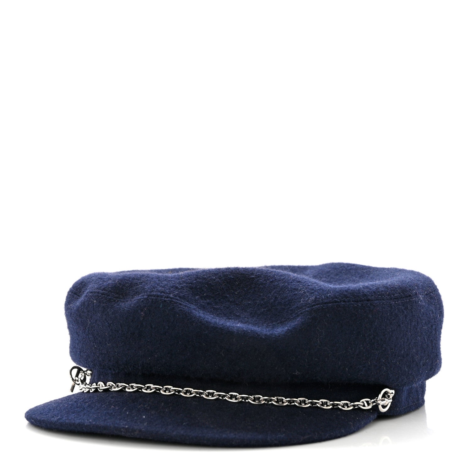 Hermes Cashmere Womens Belle-Ile Cap 57 Navy 1 of 8