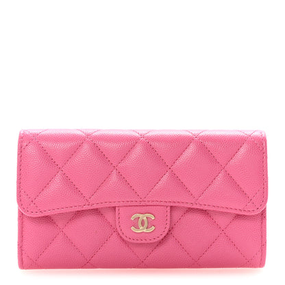 Chanel Caviar Quilted Medium Flap Wallet Pink 1 of 9
