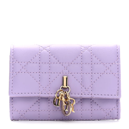 Christian Dior Lambskin Cannage Miss Dior Glycine Wallet Purple 1 of 9
