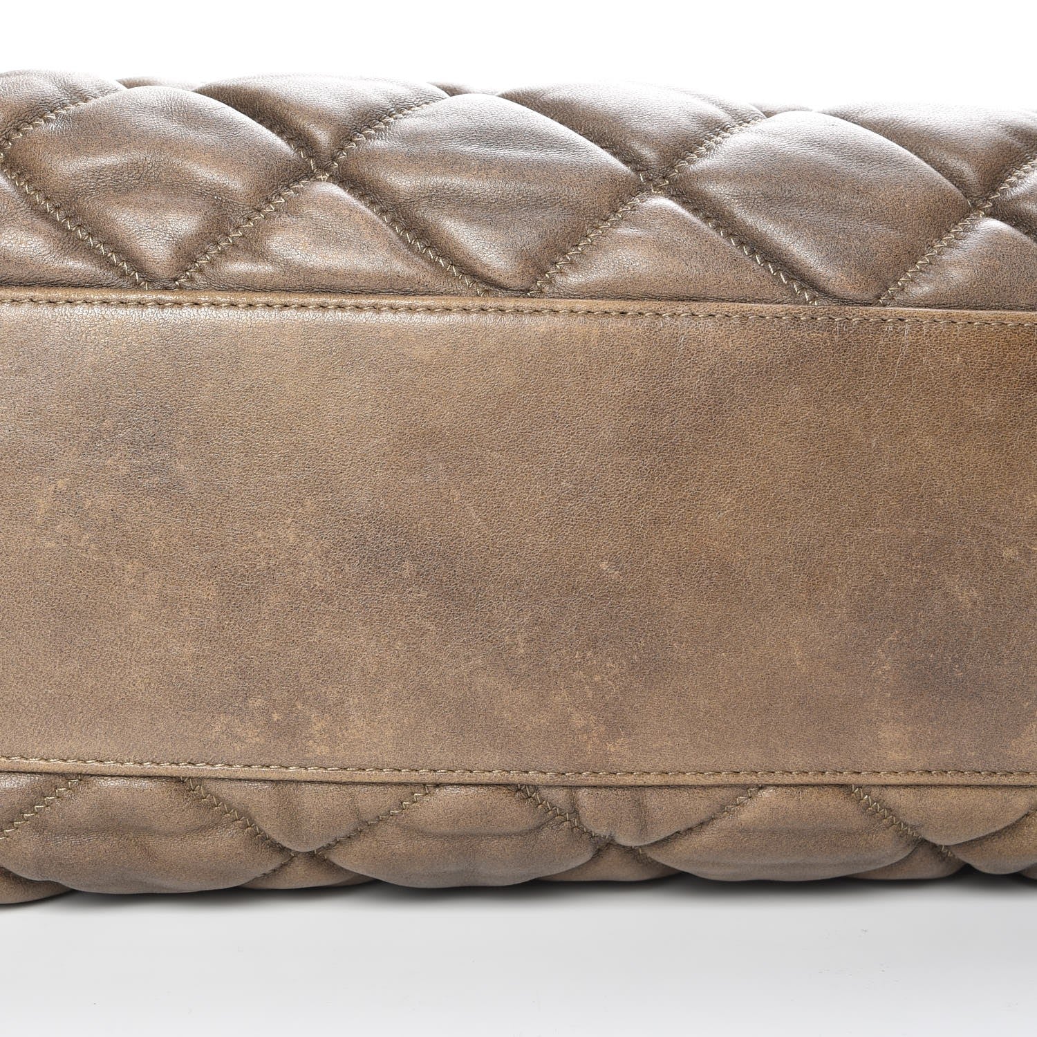 Chanel Lambskin Bubble Quilt Bowler Dark Beige 8 of 9
