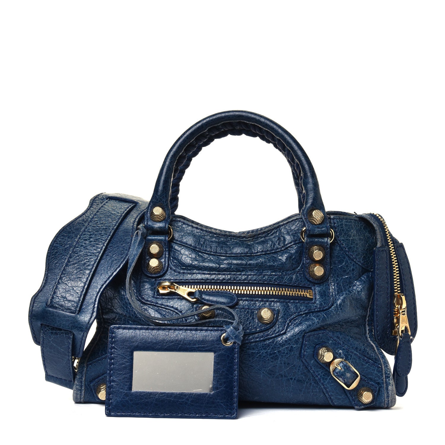 Balenciaga Agneau Giant 12 Gold Hardware Mini City Bleu Mineral 1 of 7