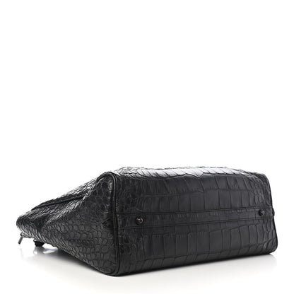 3.1 Phillip Lim Crocodile Embossed Large Ryder Satchel Black 4 of 8