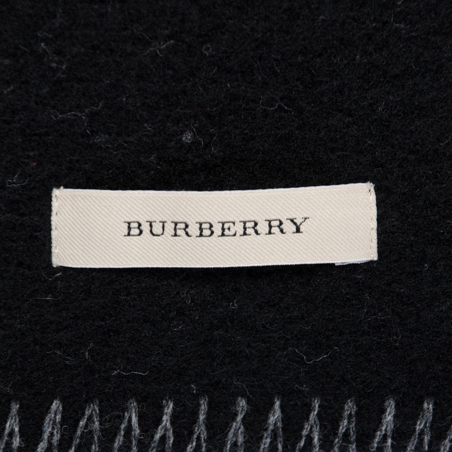 Wool Cashmere Half Mega Check Blanket Scarf Black Grey