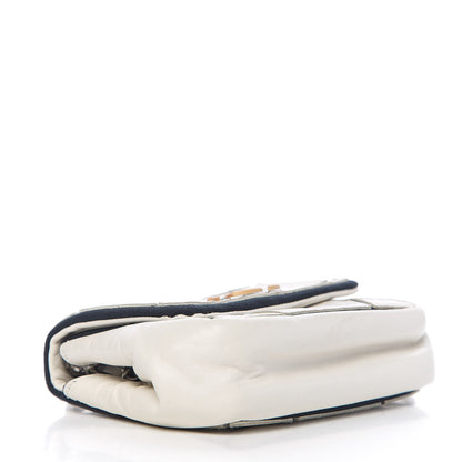 Chanel Calfskin Stitched Curve Mini Flap White Black 3 of 10