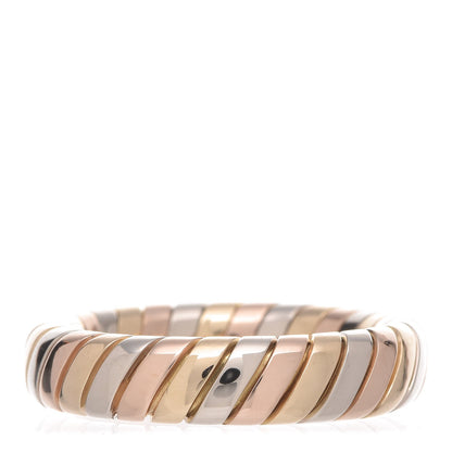 Bulgari 18K Rose Yellow White 5mm Tubogas Band Ring 51 5.75 1 of 4