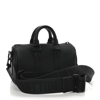 Louis Vuitton Grained Calfskin Aerogram Keepall XS Black 2 of 8