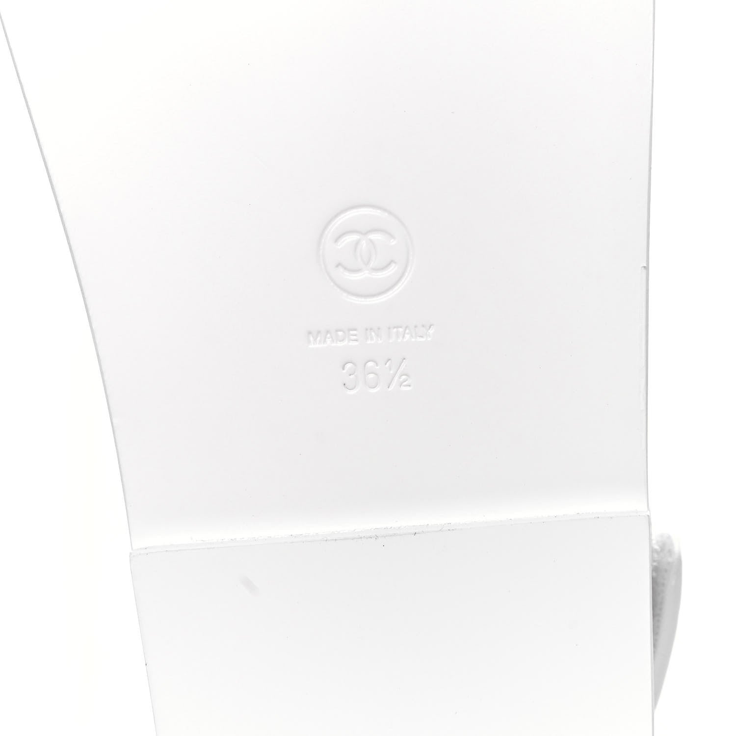 Chanel Calfskin Printed Velcro Dad Sandals 36.5 White 6 of 9