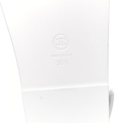 Chanel Calfskin Printed Velcro Dad Sandals 36.5 White 6 of 9