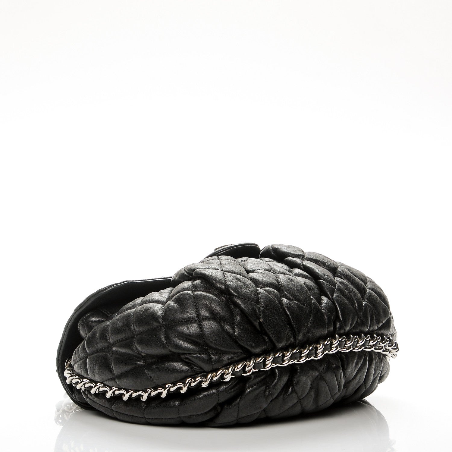 Chanel Washed Lambskin Quilted Medium Chain Around Messenger Black 4 of 7