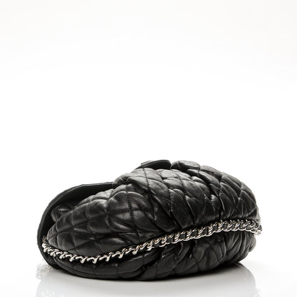 Chanel Washed Lambskin Quilted Medium Chain Around Messenger Black 4 of 7