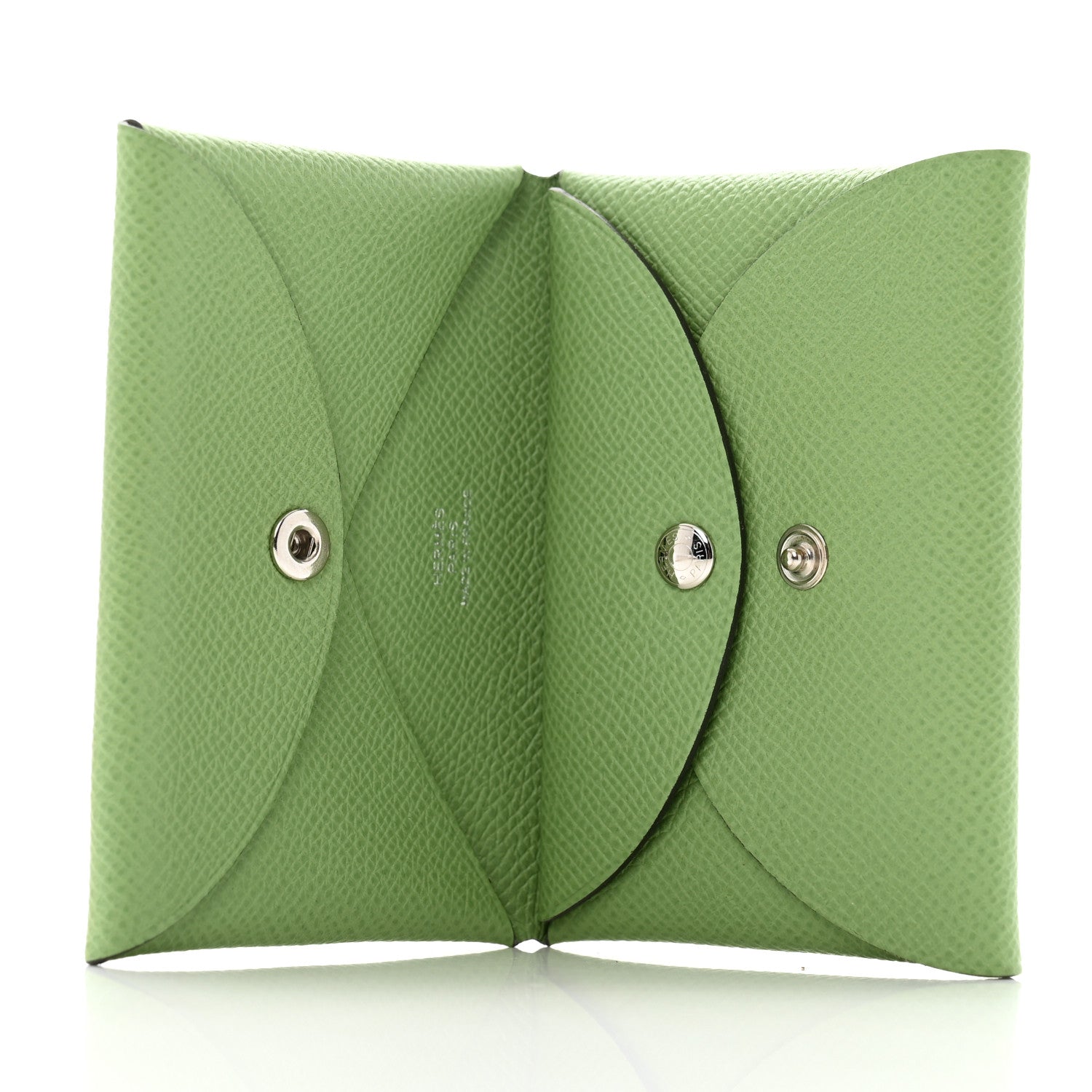 Hermes Epsom Calvi Duo Card Case Vert Criquet 5 of 6