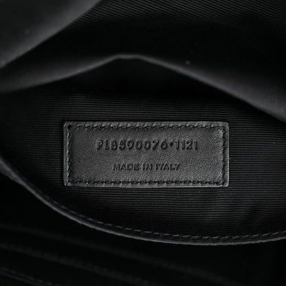 Saint Laurent Calfskin Crocodile Embossed Monogram Belt Bag Black 7 of 10