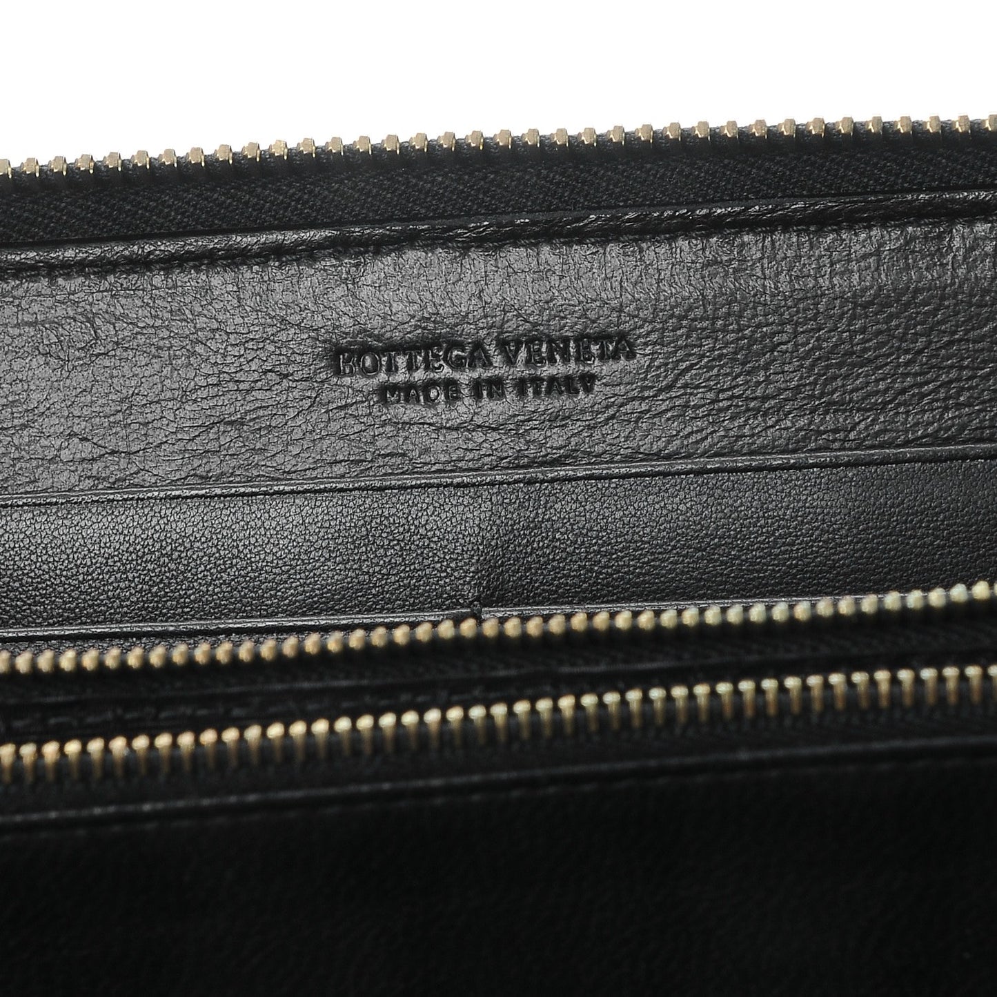 Nappa Intrecciato Zip Around Chain Wallet Nero Black