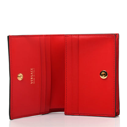 Versace Calfskin Virtus Bifold Wallet Red 5 of 7
