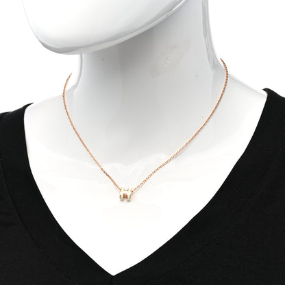Hermes Lacquered Rose Gold Mini Pop H Pendant Necklace White 2 of 8