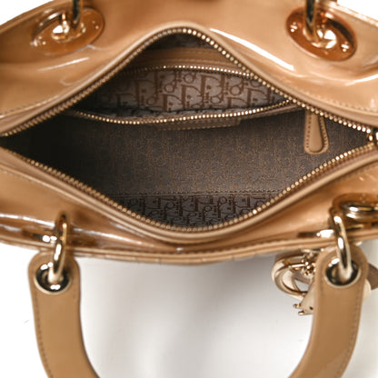 Christian Dior Patent Cannage Medium Lady Dior Beige 5 of 12