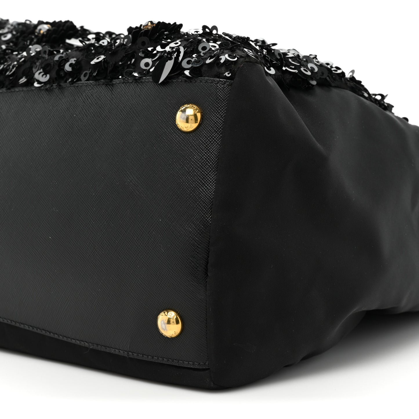 Nylon Sequin Tote Black