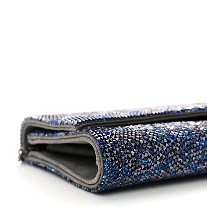Judith Leiber Swarovski Crystal Perry Flap Clutch Blue 8 of 11