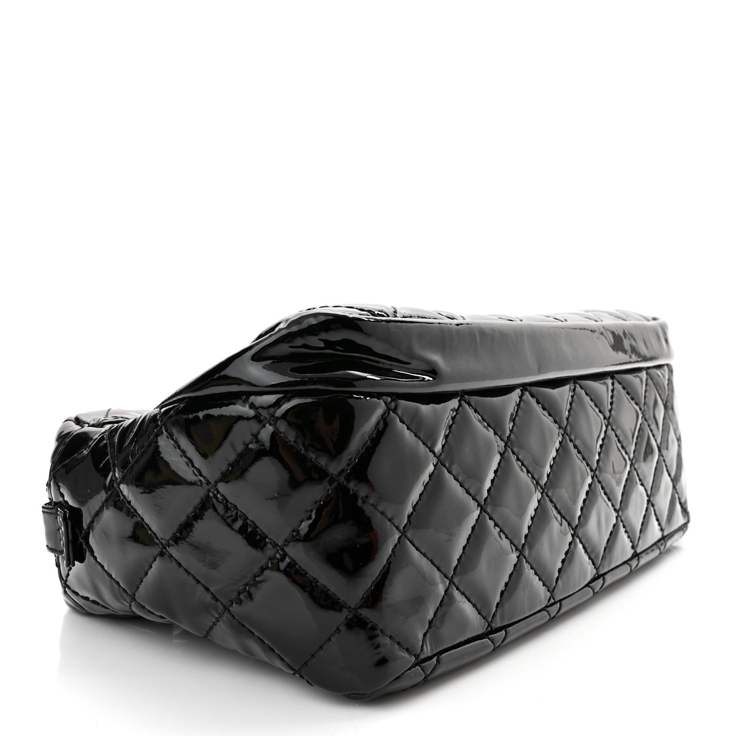 Chanel Patent Quilted Bowler Bag Black 4 of 10